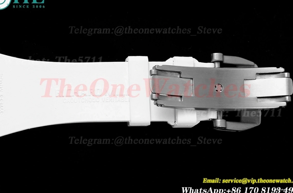 on Dragon Rubber Strap Tourb RM51 RMF Tiger Dial White 0116